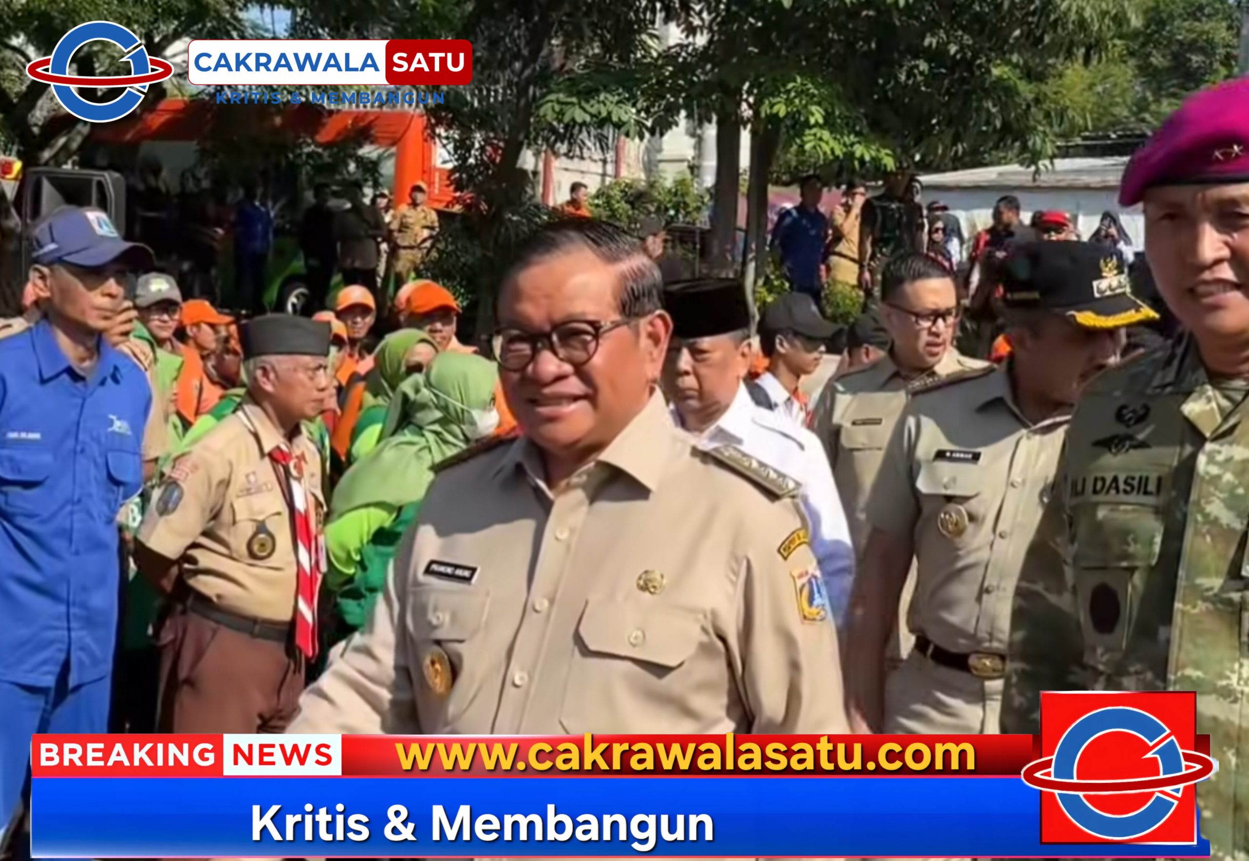 Gubernur DKI Jakarta Di Lokasi Apel Kesiap Siagaan Musim Penghujan